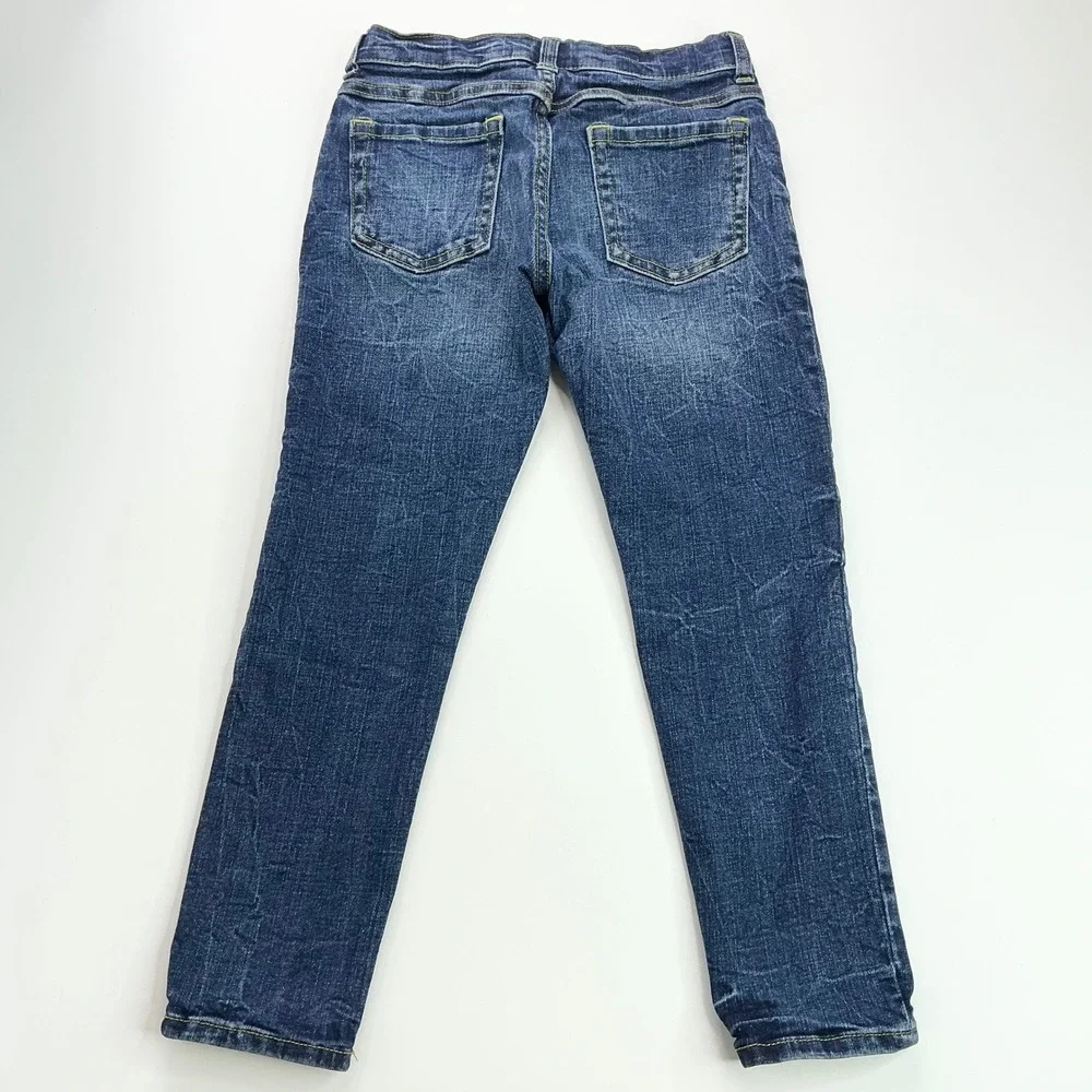 Gymboree Blue Girlfriend Jeans Kids Size 7 Adjustable Waist Dark Wash Stretch
